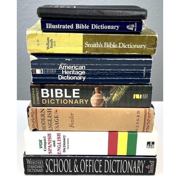 Lot 8 Variety DICTIONARIES Dictionary English Spanish School Bible Reference - Picture 2 of 3